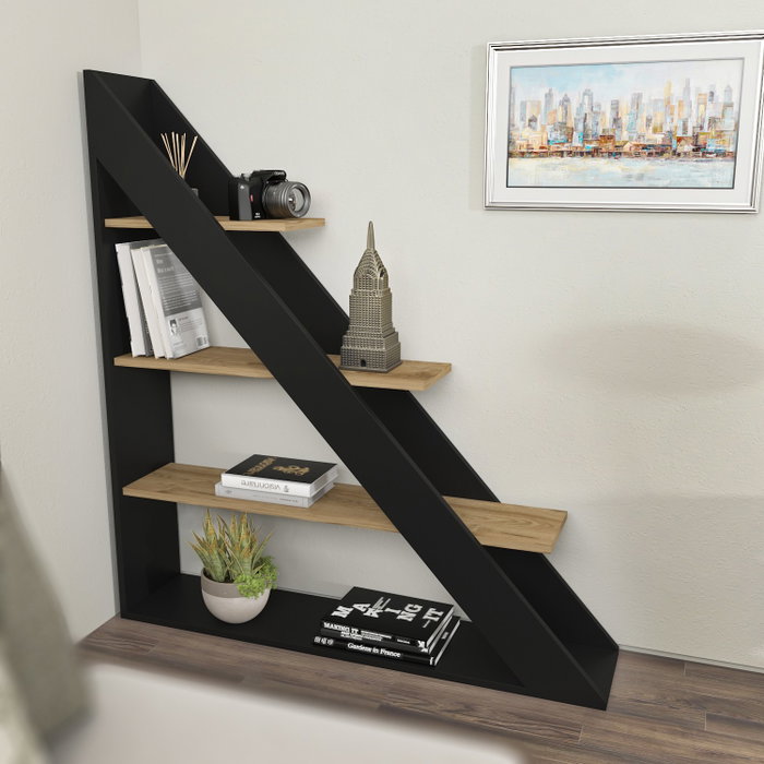 Hanah Home Pisagor Estantería Negro y Roble